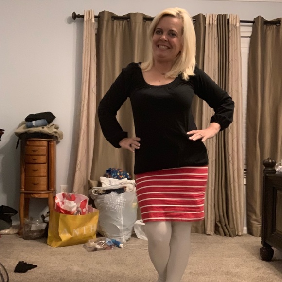 Pink and White Striped Banana Republic Skirt - Picture 3 of 3